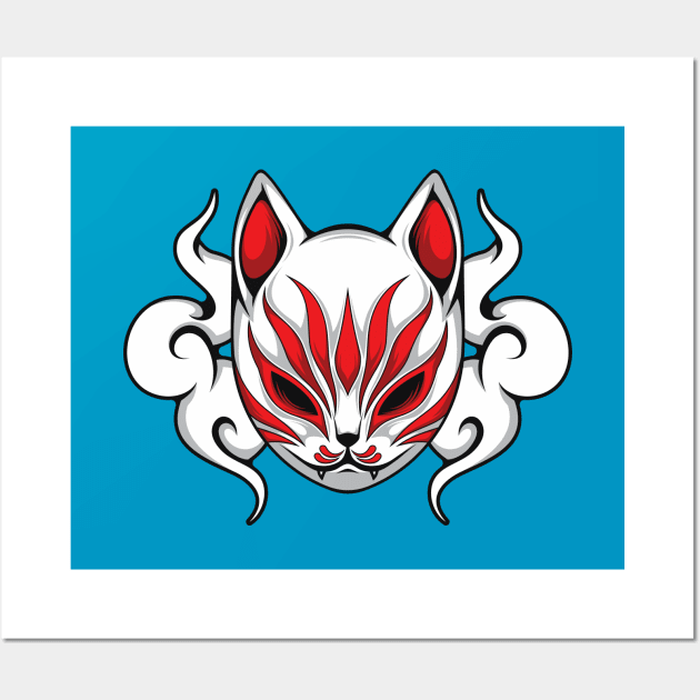 Cat mask japanese Wall Art by fooart